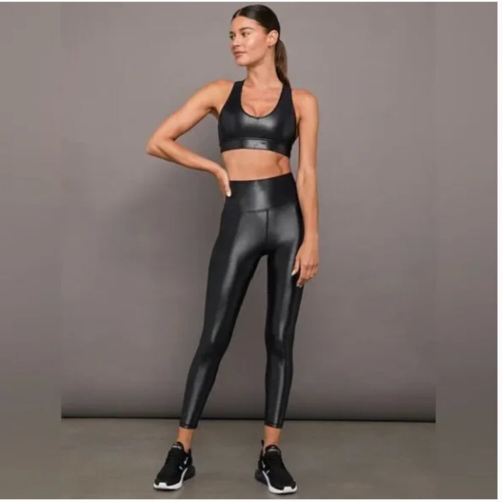 Carbon 38 High Rise Full Length Liquid Faux Leather Takara Shine Legging Small